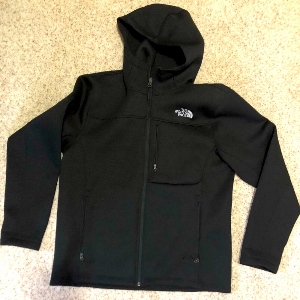 Mens North Face sz M soft shell hooded full zipper jacket